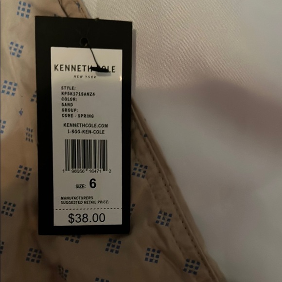 Kenneth Cole Tan Button Down Shirt with Geometric Pattern, nwt boys 6 - Picture 2 of 6
